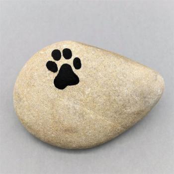 Tiergrabstein für Hunde und Katzen, Gedenksteine ca. 15 cm mit handbemalter Pfote und Wunschtext