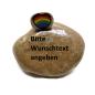 Preview: Grabschmuck für Urnengrab oder Kindergrab mit handbemalten Regenbogenherz und individuellen Wunschtext