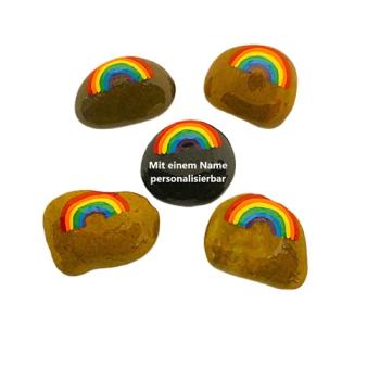 Grabstein, Grabschmuck mit Regenbogen-