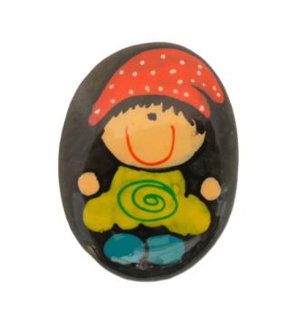 Preview: Glückswichtel Figur in gelb ca. 4-cm groß