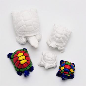 Gipsfigur / Tierfigur Schildkröte zum bemalen, aus Gießmasse, in verschiedenen Größen