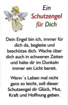 Schutzengel Geschenkkarte mit Engel Spruch
