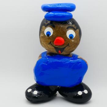 Steinmännchen/Steinfigur, in blau, 28-30 cm