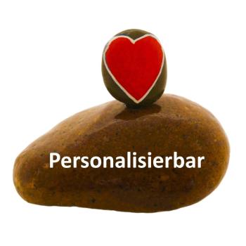 Grabschmuch personalisierbar mit rotem Herz.