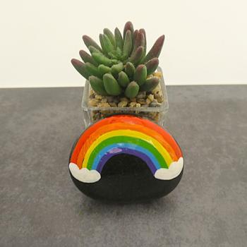 Grabschmuck mit Regenbogen personalisierbar für Kindergrab