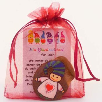Preview: Glücksbringer im Organza Säckchen mit Geschenkkarte