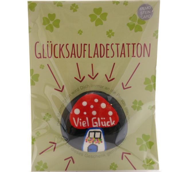 Glückspilz auf einer grünen Karte Glücksaufladestation