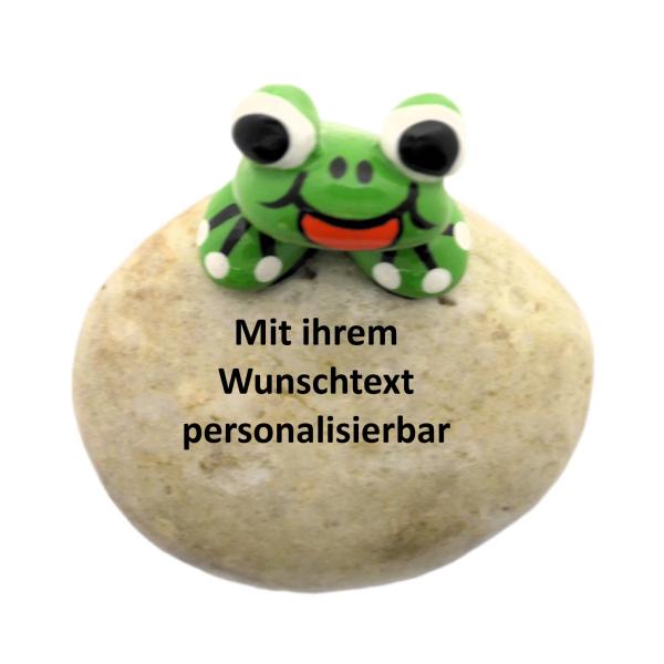 Personalisierbarer Glücksstein mit Frosch