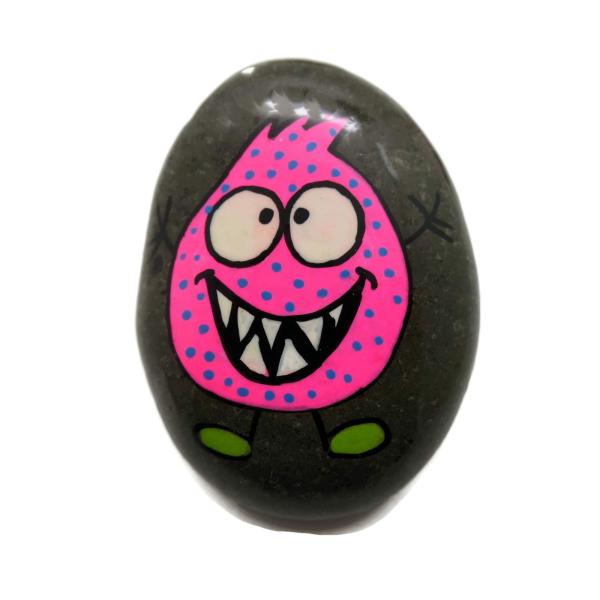 Monster Schmunzelstein in pink