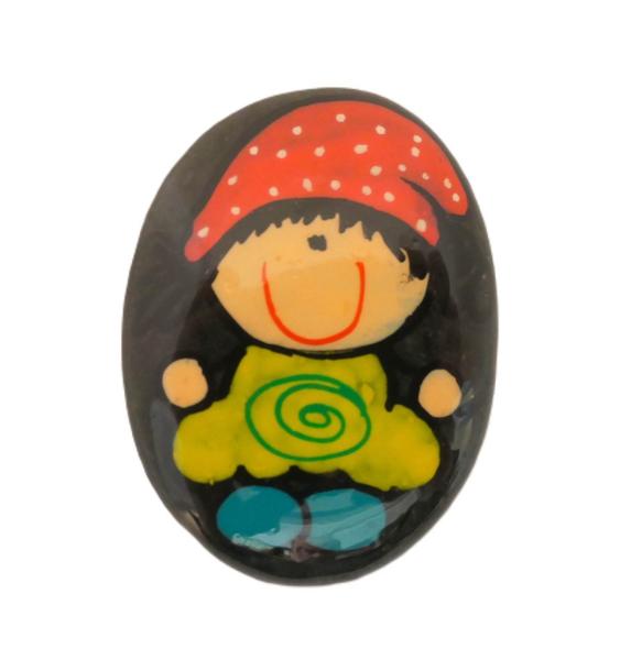 Glückswichtel Figur in gelb ca. 4-cm groß