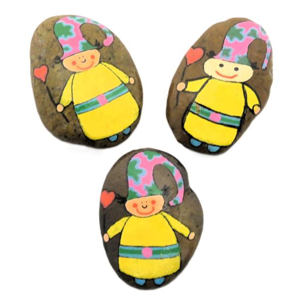 Drei Gelbe Wichtel mit Mütze