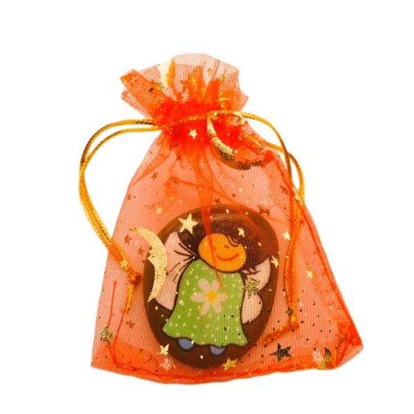 Grüner Schutzengel im Organza-Säckchen