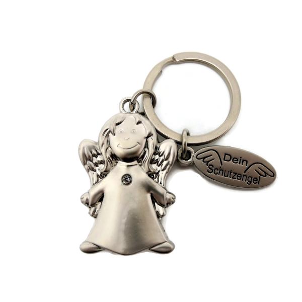 Schutzengel Schlüsselanhänger mit Glitzerstein