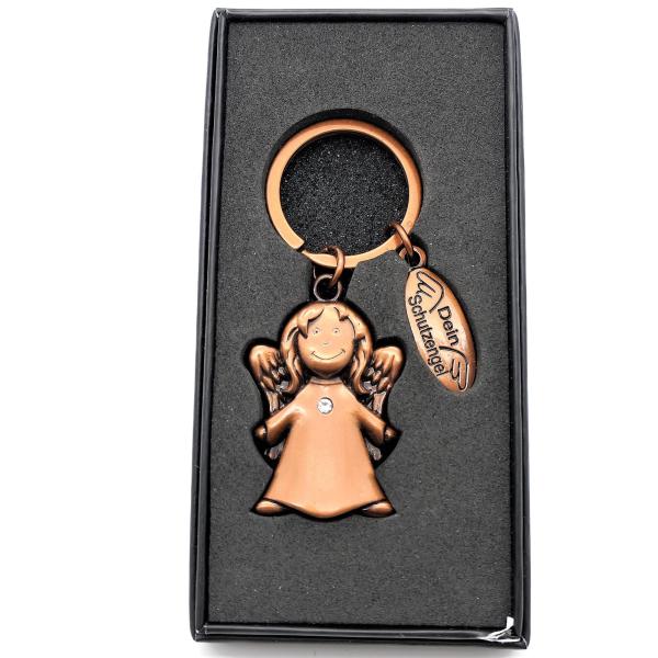 Schutzengel Schlüsselanhänger Bronze in Geschenkverpackung