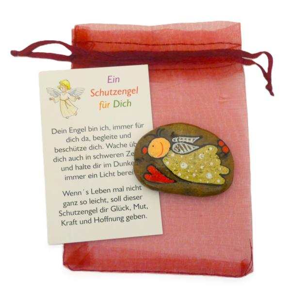 Schutzengel in gold mit Herz für Geburtstag