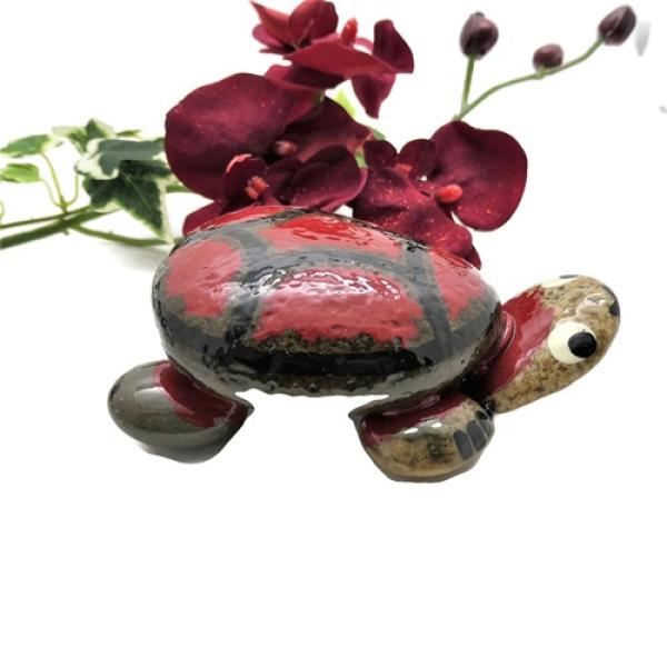 Geburtstags Geschenk, handbemalte Schildkröte in braun